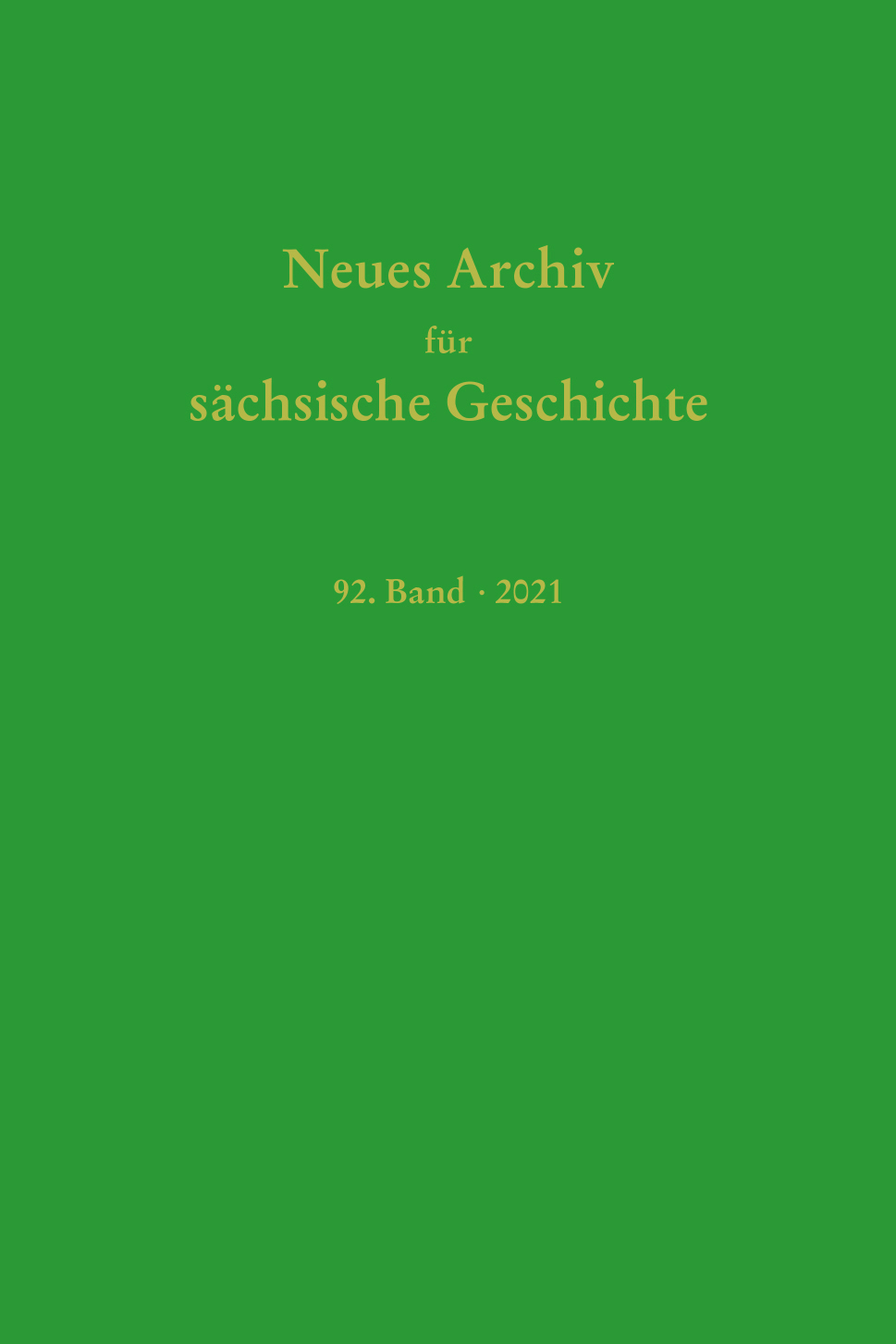 978-3-87707-225-7 - Neues Archiv für Sächsische Geschichte, 92. Band 2021 - Titelbild