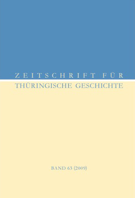 978-3-87707-727-6 - Zeitschrift für Thüringische Geschichte, Band 62 (2008) - Titelbild