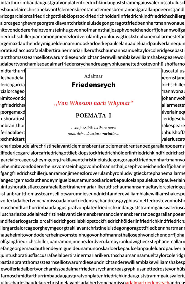 978-3-96049-073-9 - Adalmar Friedensrych - "Von Whosum nach Whymar" - Titelbild