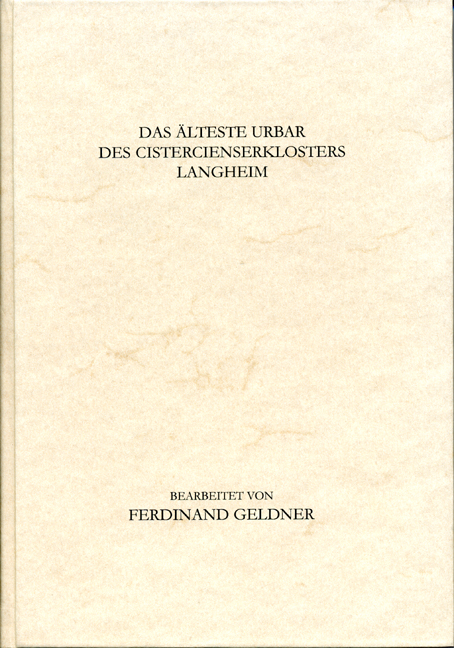 978-3-86652-103-2 - Das älteste Urbar des Cistercienserklosters Langheim - Titelbild