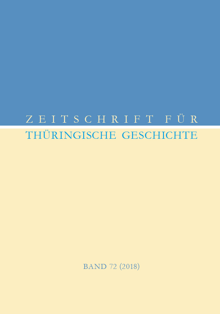 978-3-87707-143-4 - Zeitschrift für Thüringische Geschichte, Band 72 (2018) - Titelbild