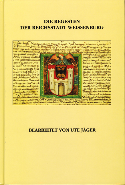 978-3-86652-309-8 - Die Regesten der Reichsstadt Weissenburg - Titelbild