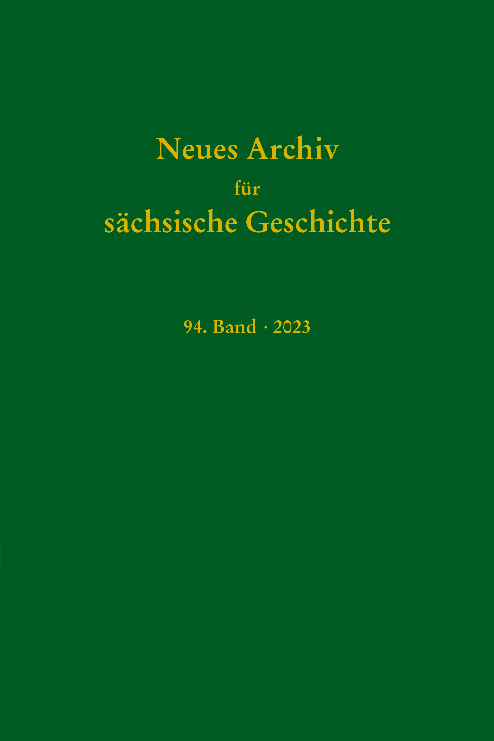 978-3-87707-301-8 - Neues Archiv für sächische Geschichte, 94. Band 2023 - Titelbild
