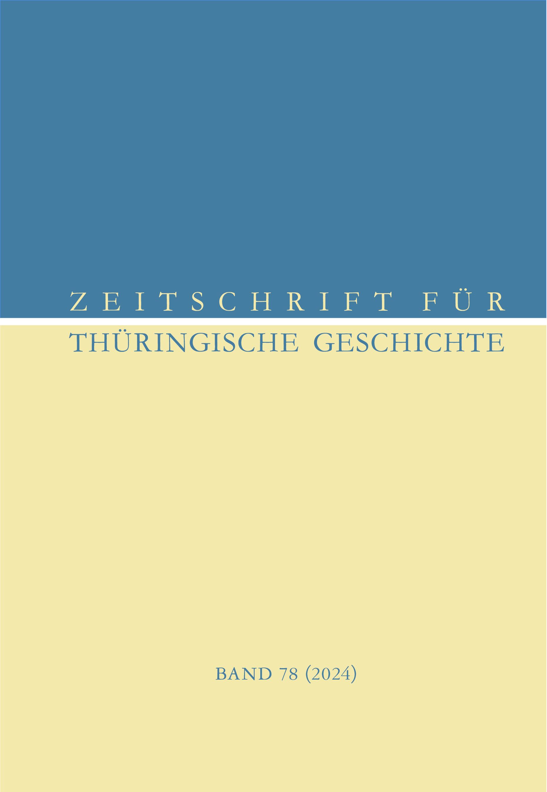 978-3-87707-326-1 - Zeitschrift für Thüringische Geschichte - Titelbild