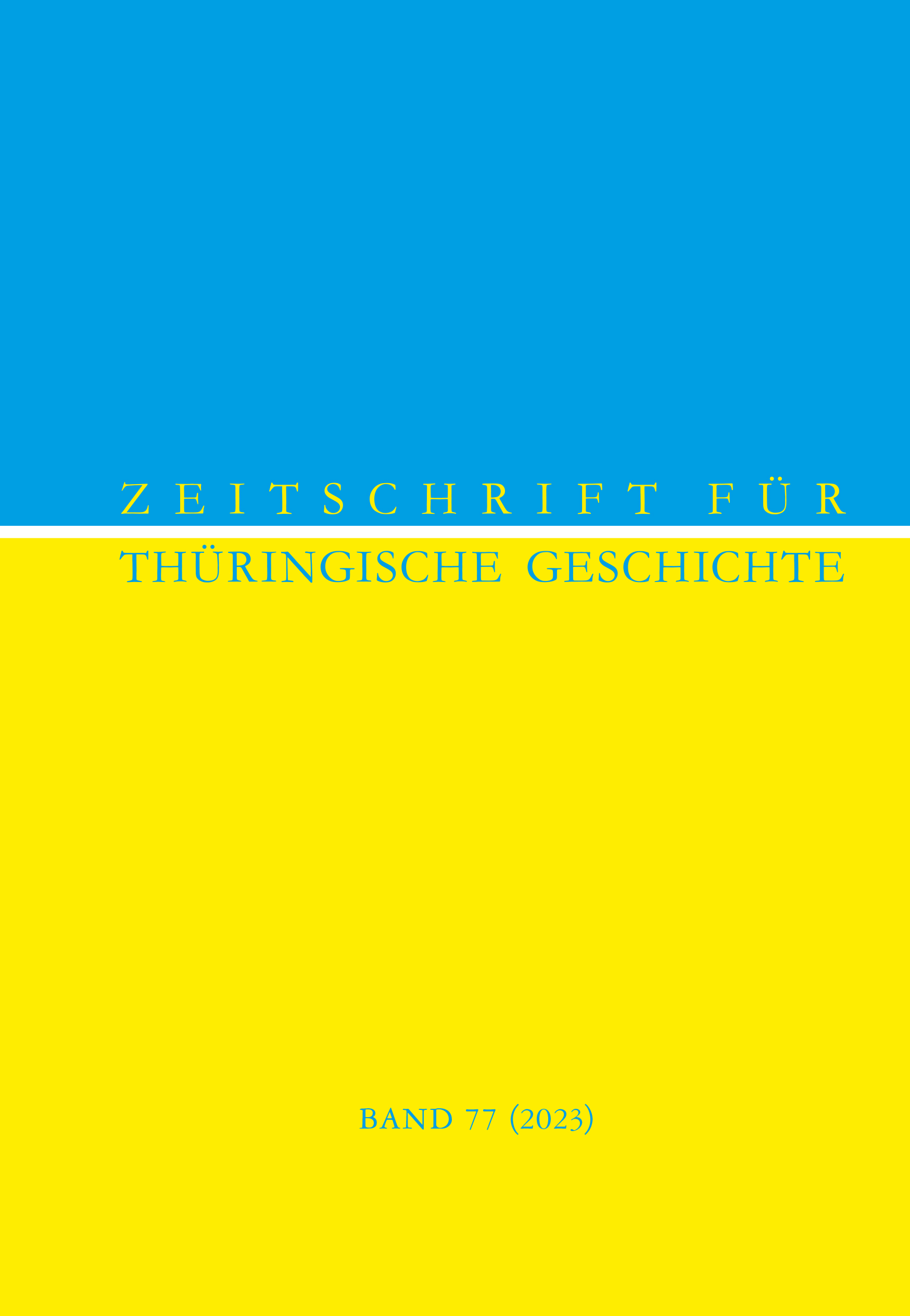 978-3-87707-285-1 - Zeitschrift für Thüringische Geschichte - Titelbild