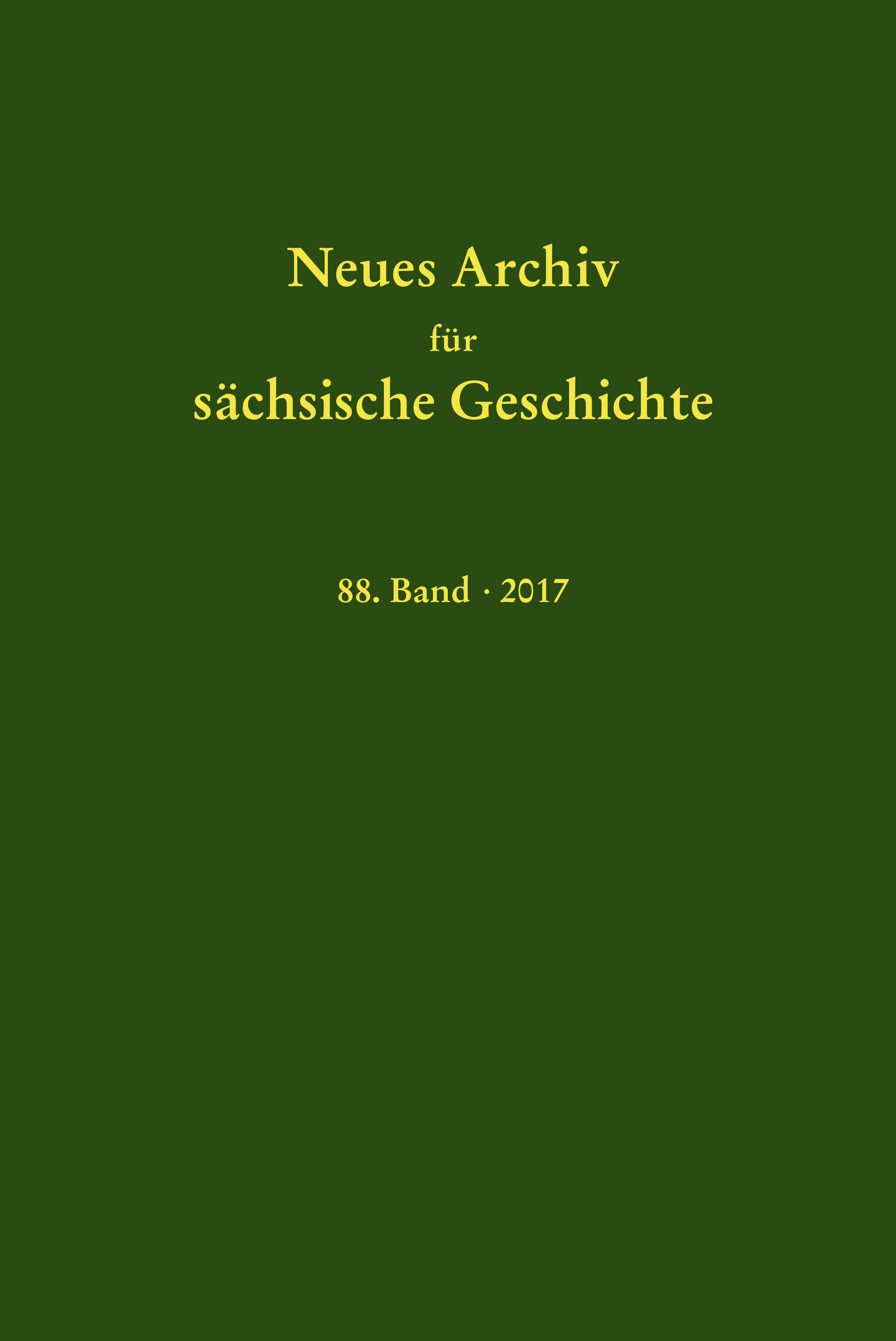 978-3-87707-130-4 - Neues Archiv für sächsische Geschichte, 88. Band (2017) - Titelbild