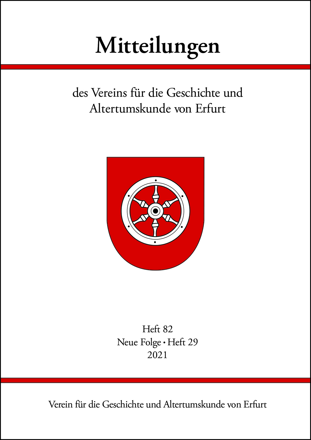 978-3-96049-087-6 - Mitteilungen des Vereins für die Geschichte und Altertumskunde von Erfurt - Titelbild