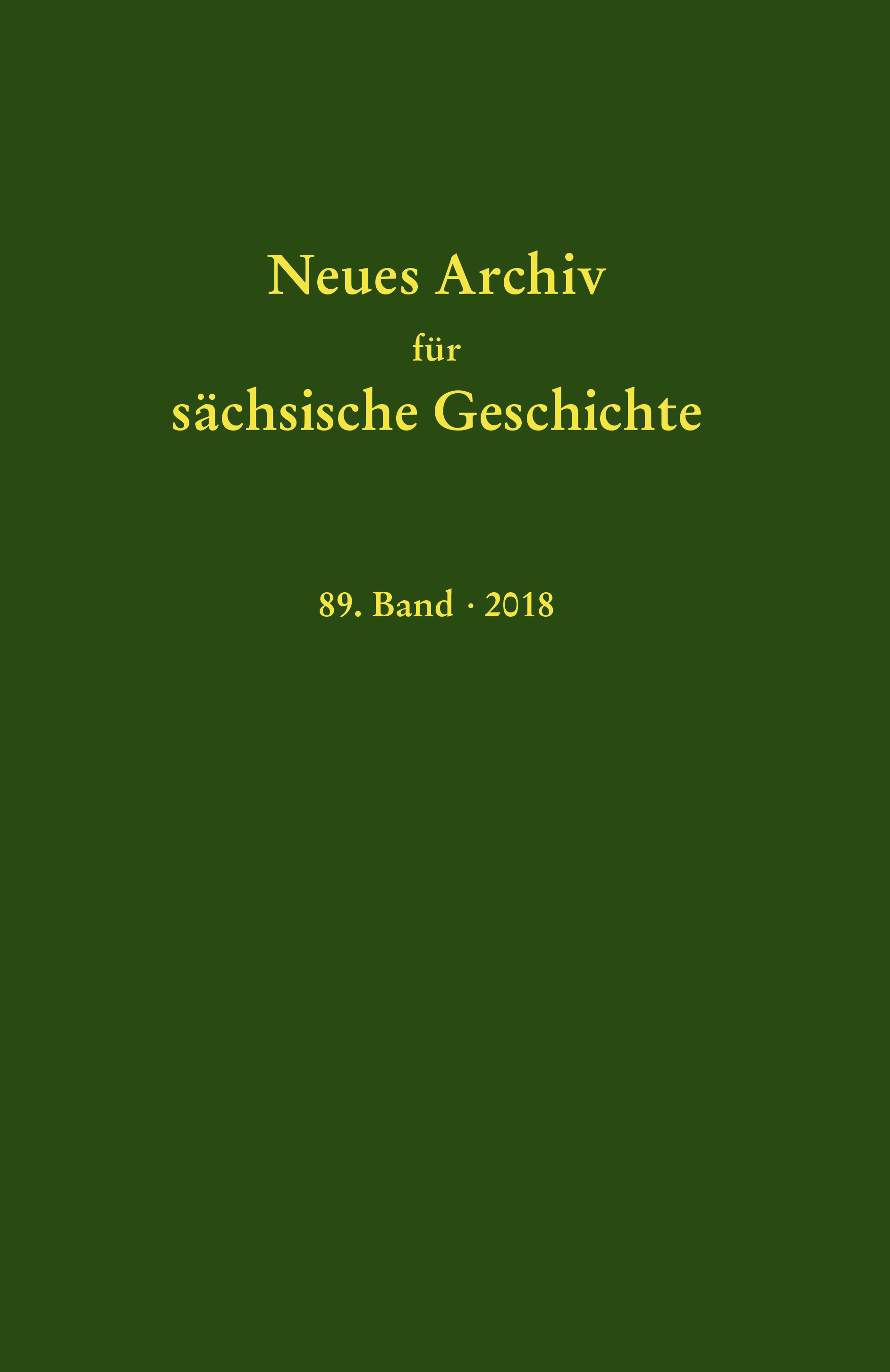 978-3-87707-150-2 - Neues Archiv für sächsische Geschichte, 89. Band (2018) - Titelbild