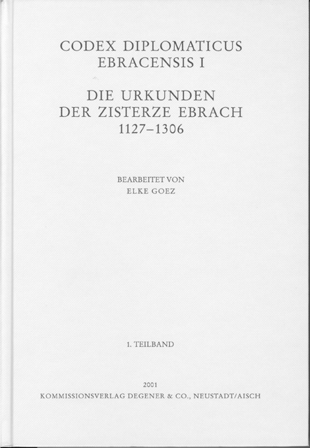 978-3-86652-307-4 - Codex Diplomaticus Ebracensis I - Titelbild