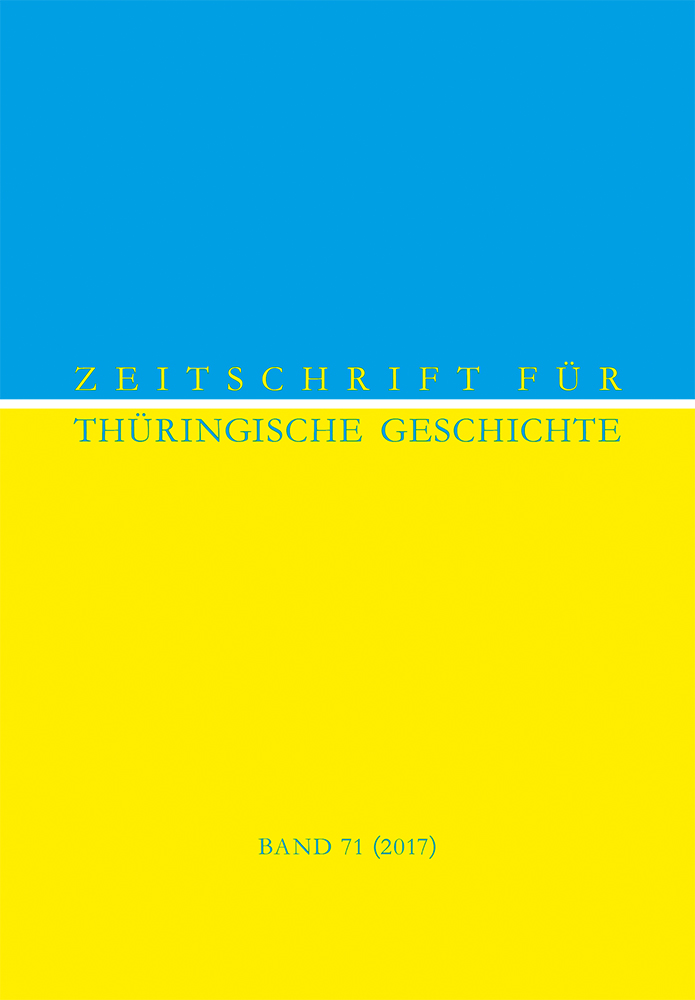 978-3-87707-118-2 - Zeitschrift für Thüringische Geschichte, Band 71 (2017) - Titelbild