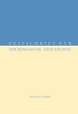 978-3-87707-766-5 - Zeitschrift für Thüringische Geschichte, Band 63 (2009) - Titelbild