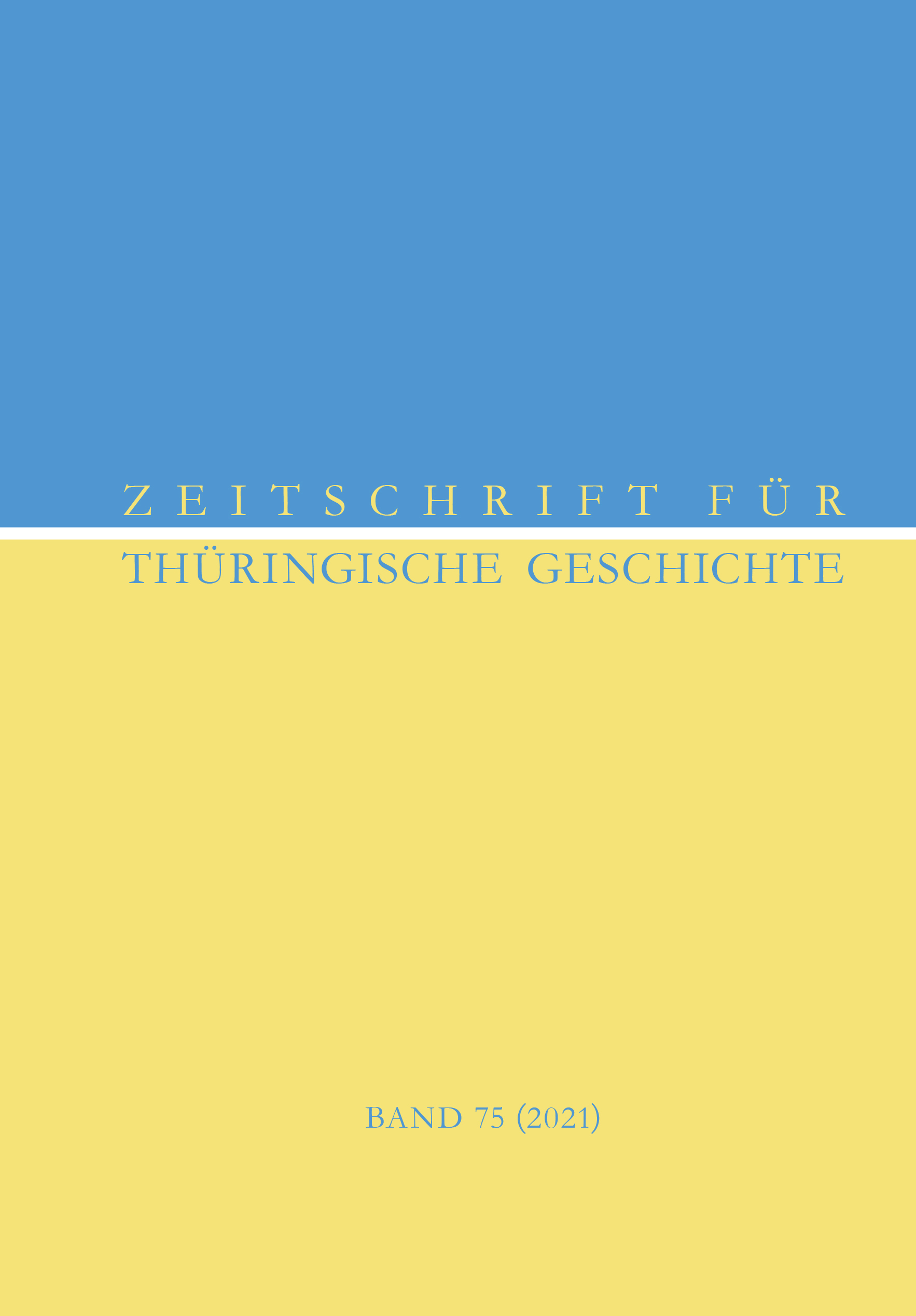 978-3-87707-212-7 - Zeitschrift für Thüringische Geschichte - Titelbild