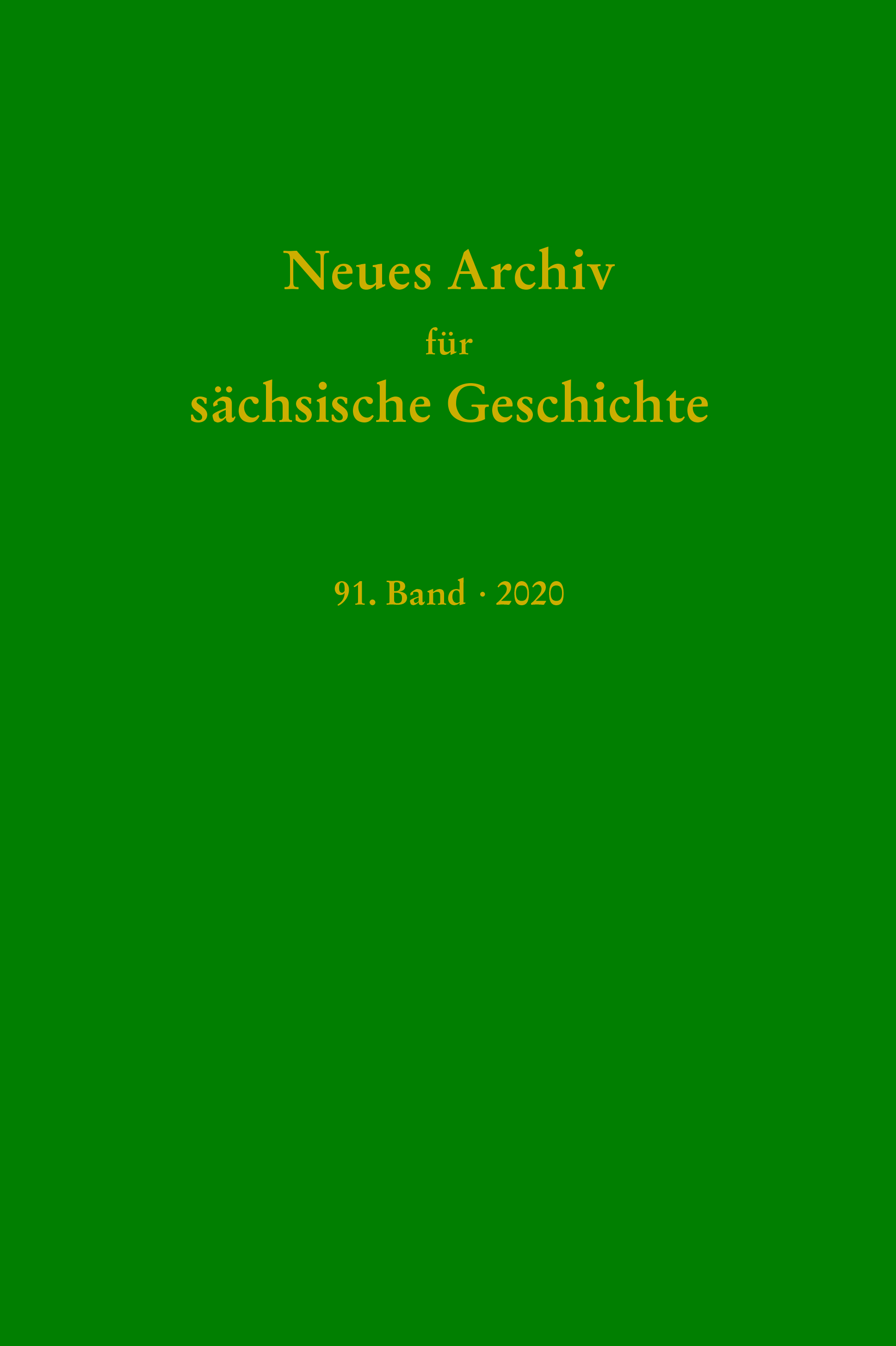 978-3-87707-211-0 - Neues Archiv für Sächsische Geschichte, 91. Band 2020 - Titelbild