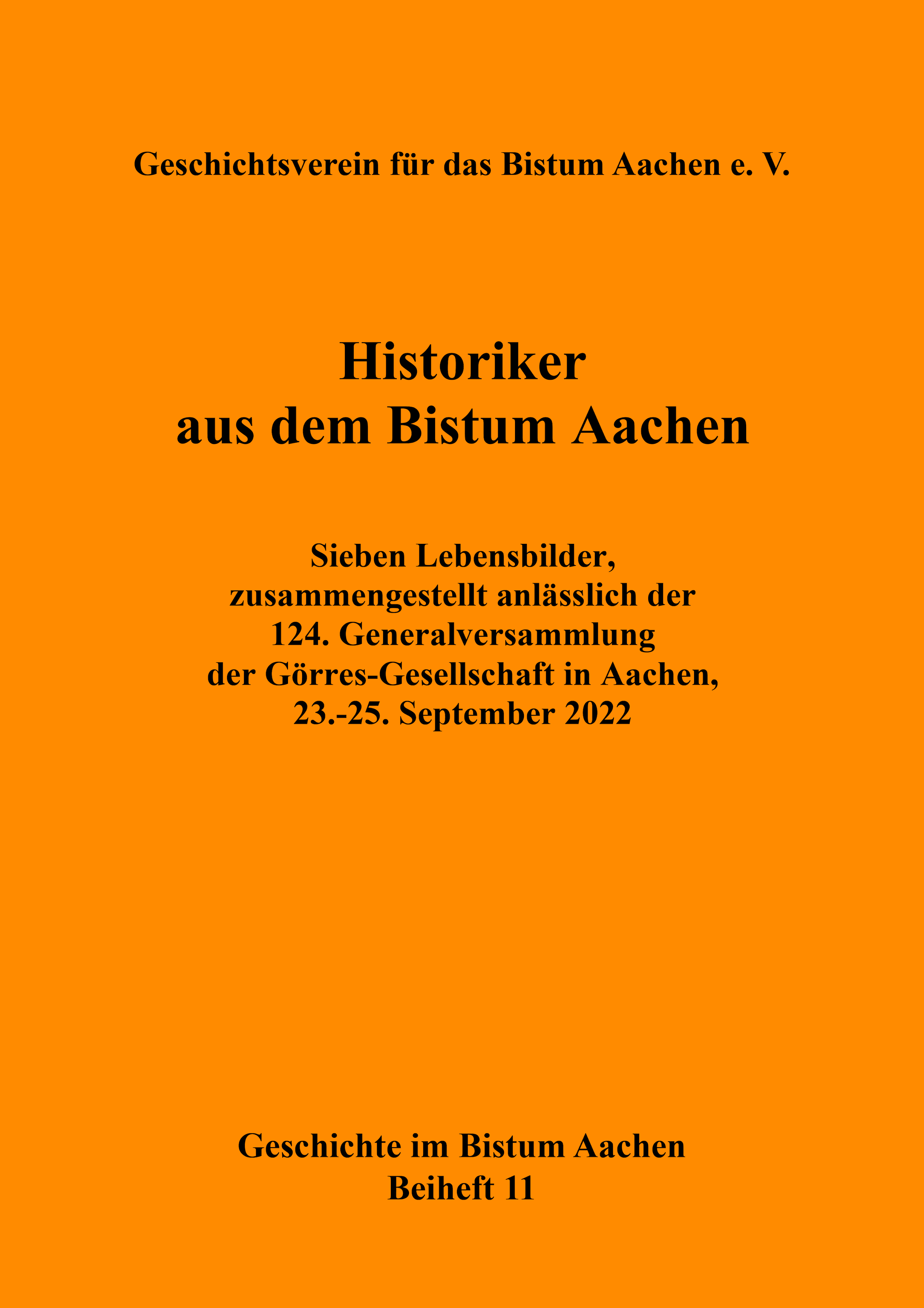 978-3-96049-098-2 - Historiker aus dem Bistum Aachen - Titelbild