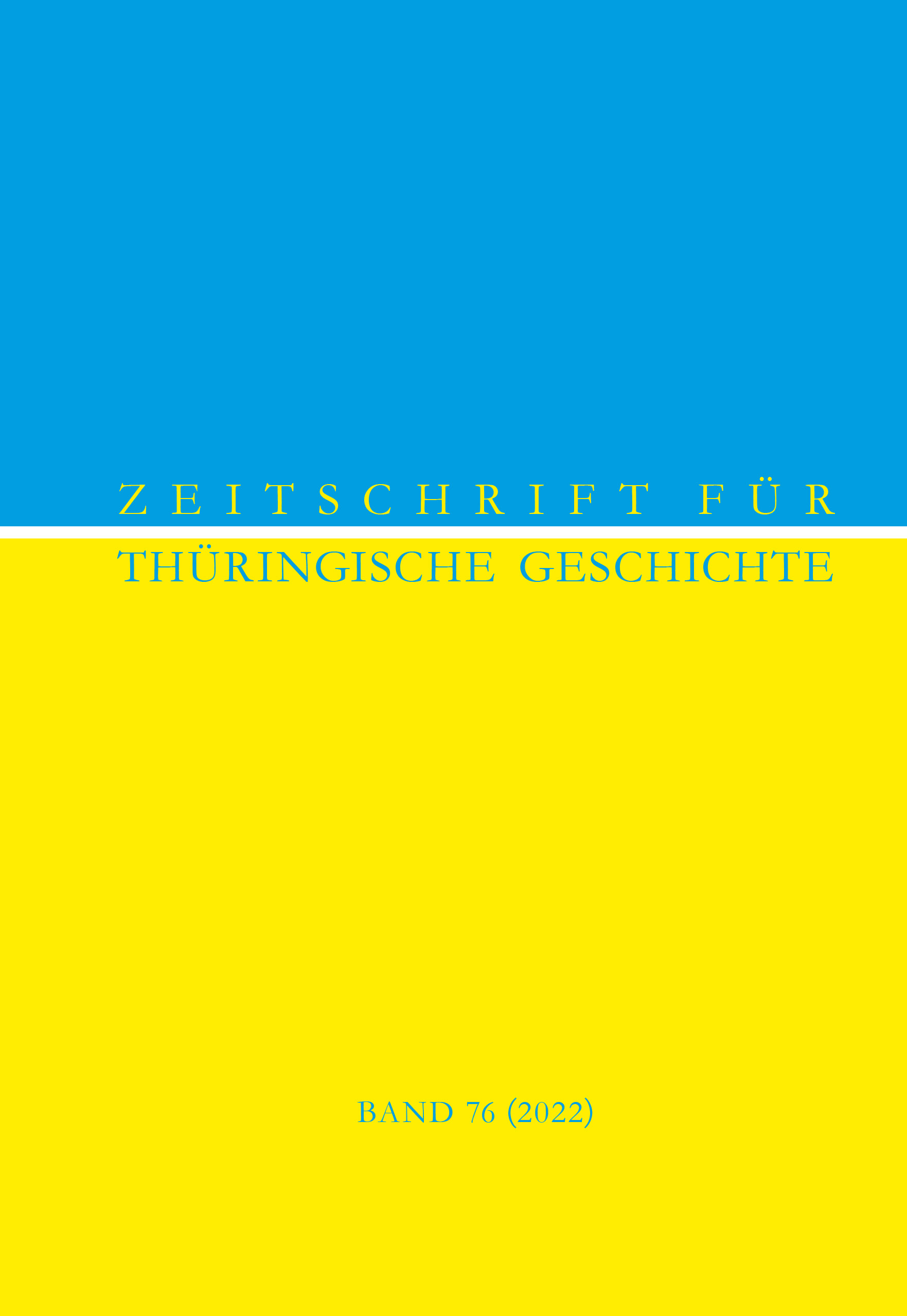 978-3-87707-265-3 - Zeitschrift für Thüringische Geschichte - Titelbild